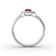 4 - Kristen Rainbow Pear Cut Ruby and Round Diamond Halo Engagement Ring 