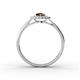 4 - Kristen Rainbow Pear Cut Smoky Quartz and Round Diamond Halo Engagement Ring 