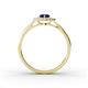 4 - Kristen Rainbow Pear Cut Blue Sapphire and Round Diamond Halo Engagement Ring 