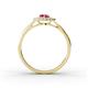 4 - Kristen Rainbow Pear Cut Pink Tourmaline and Round Diamond Halo Engagement Ring 