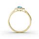 4 - Kristen Rainbow Pear Cut Blue Topaz and Round Diamond Halo Engagement Ring 