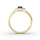 4 - Kristen Rainbow Pear Cut Red Garnet and Round Diamond Halo Engagement Ring 