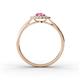 4 - Kristen Rainbow Pear Cut Pink Sapphire and Round Diamond Halo Engagement Ring 