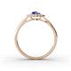 4 - Kristen Rainbow Pear Cut Tanzanite and Round Diamond Halo Engagement Ring 