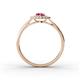 4 - Kristen Rainbow Pear Cut Pink Tourmaline and Round Diamond Halo Engagement Ring 