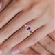 5 - Kristen Rainbow Pear Cut Amethyst and Round Diamond Halo Engagement Ring 