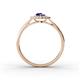 4 - Kristen Rainbow Pear Cut Iolite and Round Diamond Halo Engagement Ring 
