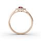 4 - Kristen Rainbow Pear Cut Rhodolite Garnet and Round Diamond Halo Engagement Ring 