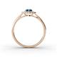 4 - Kristen Rainbow Pear Cut London Blue Topaz and Round Diamond Halo Engagement Ring 