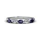 1 - Grace Pear Cut Blue Sapphire and Diamond 5 Stone Wedding Band 