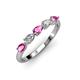 3 - Grace Pear Cut Pink Sapphire and Diamond 5 Stone Wedding Band 