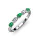 3 - Grace Pear Cut Emerald and Diamond 5 Stone Wedding Band 