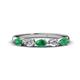 1 - Grace Pear Cut Emerald and Lab Grown Diamond 5 Stone Wedding Band 