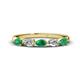 1 - Grace Pear Cut Emerald and Lab Grown Diamond 5 Stone Wedding Band 