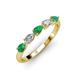 3 - Grace Pear Cut Emerald and Lab Grown Diamond 5 Stone Wedding Band 