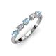 3 - Grace Pear Cut Aquamarine and Lab Grown Diamond 5 Stone Wedding Band 
