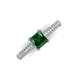 3 - Serina Classic Princess Cut Lab Created Emerald and Round Diamond 3 Row Micro Pave Shank Engagement Ring 