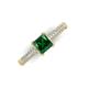 3 - Serina Classic Princess Cut Lab Created Emerald and Round Diamond 3 Row Micro Pave Shank Engagement Ring 