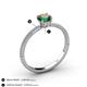 4 - Serina Classic Round Diamond and Lab Created Alexandrite 3 Row Micro Pave Shank Engagement Ring 