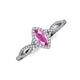 3 - Samara Rainbow Marquise Cut Pink Sapphire and Round Diamond Infinity Halo Engagement Ring 