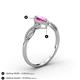 4 - Samara Rainbow Marquise Cut Pink Sapphire and Round Diamond Infinity Halo Engagement Ring 