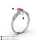 4 - Samara Rainbow Marquise Cut Pink Tourmaline and Round Diamond Infinity Halo Engagement Ring 