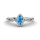 1 - Samara Rainbow Marquise Cut Blue Topaz and Round Diamond Infinity Halo Engagement Ring 