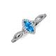 3 - Samara Rainbow Marquise Cut Blue Topaz and Round Diamond Infinity Halo Engagement Ring 