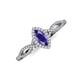 3 - Samara Rainbow Marquise Cut Iolite and Round Diamond Infinity Halo Engagement Ring 