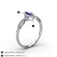 4 - Samara Rainbow Marquise Cut Iolite and Round Diamond Infinity Halo Engagement Ring 