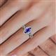 5 - Samara Rainbow Marquise Cut Iolite and Round Diamond Infinity Halo Engagement Ring 