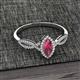 2 - Samara Rainbow Marquise Cut Rhodolite Garnet and Round Diamond Infinity Halo Engagement Ring 