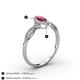 4 - Samara Rainbow Marquise Cut Rhodolite Garnet and Round Diamond Infinity Halo Engagement Ring 