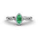 1 - Samara Rainbow Marquise Cut Emerald and Round Diamond Infinity Halo Engagement Ring 