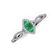 3 - Samara Rainbow Marquise Cut Emerald and Round Diamond Infinity Halo Engagement Ring 