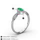 4 - Samara Rainbow Marquise Cut Emerald and Round Diamond Infinity Halo Engagement Ring 