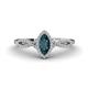 1 - Samara Rainbow Marquise Cut London Blue Topaz and Round Diamond Infinity Halo Engagement Ring 