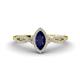 1 - Samara Rainbow Marquise Cut Blue Sapphire and Round Diamond Infinity Halo Engagement Ring 