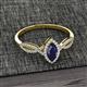 2 - Samara Rainbow Marquise Cut Blue Sapphire and Round Diamond Infinity Halo Engagement Ring 