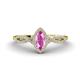 1 - Samara Rainbow Marquise Cut Pink Sapphire and Round Diamond Infinity Halo Engagement Ring 