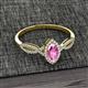2 - Samara Rainbow Marquise Cut Pink Sapphire and Round Diamond Infinity Halo Engagement Ring 