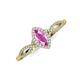 3 - Samara Rainbow Marquise Cut Pink Sapphire and Round Diamond Infinity Halo Engagement Ring 