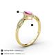 4 - Samara Rainbow Marquise Cut Pink Sapphire and Round Diamond Infinity Halo Engagement Ring 