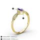 4 - Samara Rainbow Marquise Cut Iolite and Round Diamond Infinity Halo Engagement Ring 