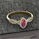 2 - Samara Rainbow Marquise Cut Rhodolite Garnet and Round Diamond Infinity Halo Engagement Ring 