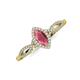 3 - Samara Rainbow Marquise Cut Rhodolite Garnet and Round Diamond Infinity Halo Engagement Ring 