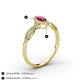 4 - Samara Rainbow Marquise Cut Rhodolite Garnet and Round Diamond Infinity Halo Engagement Ring 