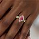 6 - Samara Rainbow Marquise Cut Rhodolite Garnet and Round Diamond Infinity Halo Engagement Ring 