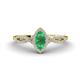 1 - Samara Rainbow Marquise Cut Emerald and Round Diamond Infinity Halo Engagement Ring 