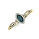 3 - Samara Rainbow Marquise Cut London Blue Topaz and Round Diamond Infinity Halo Engagement Ring 